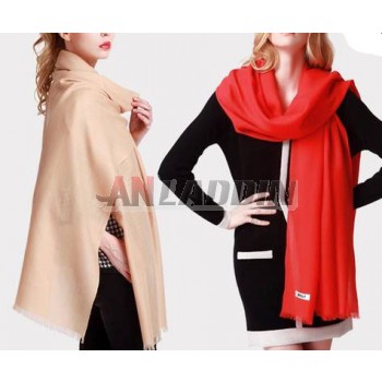 100% wool pure color female scarf