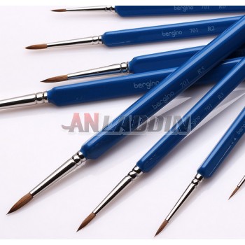 10pcs blue rod wolf hair paintbrush set
