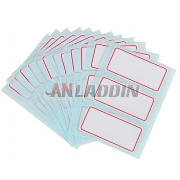 12pcs white self-adhesive labels