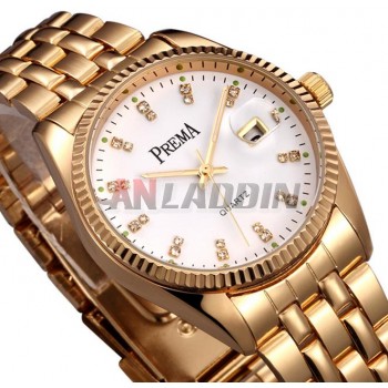 18K gold-plated stainless steel waterproof watch