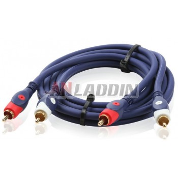 1.5 m red and white  RCA 4 plugs audio  cable