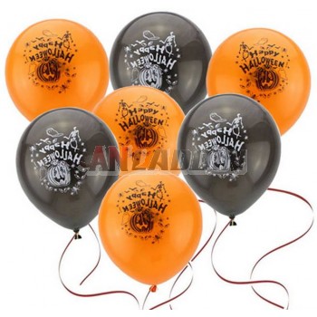 20pcs Halloween decoration balloons with patterns + inflator