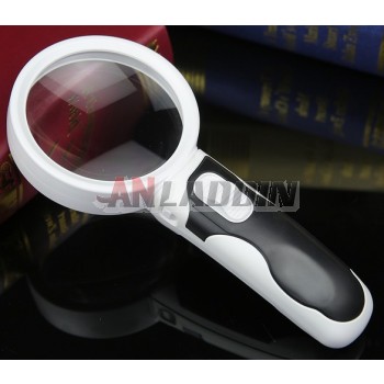 20X 2LEDs 10cm Acrylic handheld magnifying glass