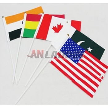 21 * 14cm high quality hand wave national flag