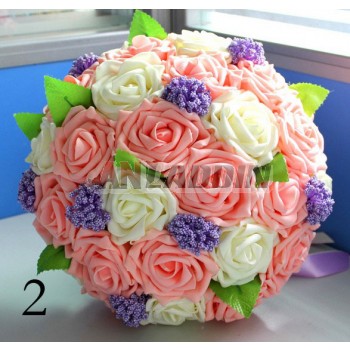 26cm Rose + lavender bride hands flowers