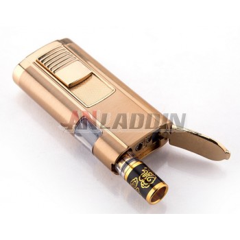 2 in 1 Cleanable windproof lighter + cigarette holder