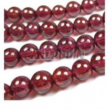 2 mm natural wine red garnet bead chain