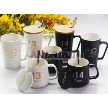 2pcs 360 ~ 400ml lovers ceramic mug