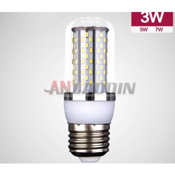3-7W E27 / E14 transparent shade SMD 3014 LED corn bulb