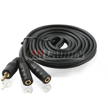 3.5mm headphone extension cable / audio cable one to two connectors