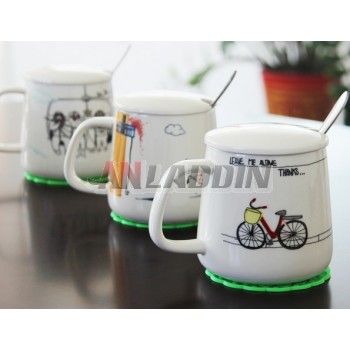 400ml cartoon style ceramic mug