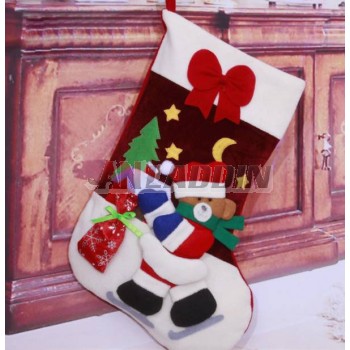 44cm Santa Claus + Bow Christmas Stocking