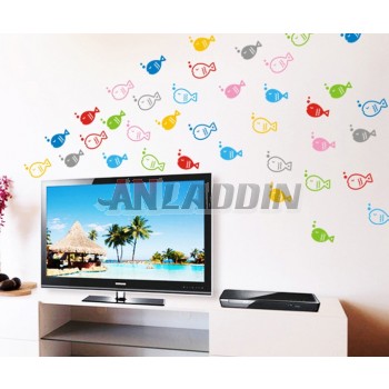 5 set Removable cartoon fish wall stickers