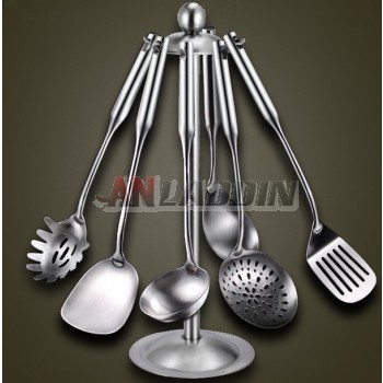 6pcs stainless steel spatula set + holder