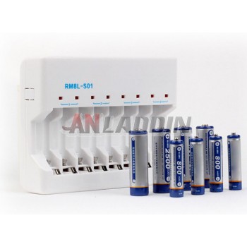 8-channel AA / AAA Rechargeable battery Set