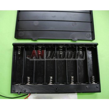 8pcs AA battery box with cover and switch 12V