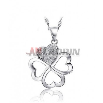 925 Sterling Silver happiness Clover Necklace