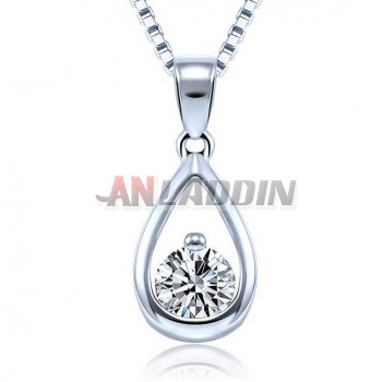 925 sterling silver zircon drops necklace