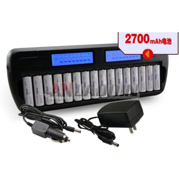 AA / AAA Smart Charger with 16 pcs AA batteries