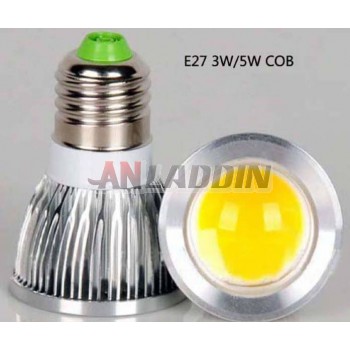 Aluminum + Glass 3-7W silver COB LED spotlight bulbs