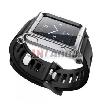 Aluminum + Silicone watch band for iPod NANO 6