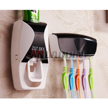 Automatic toothpaste dispenser + toothbrush holder