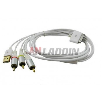 AV Video Cable for iPhone 4 4S 3GS ipod touch nano