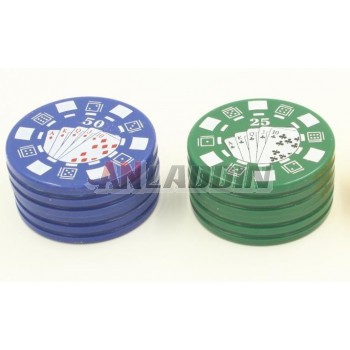 Bargaining chip style two layers of metal tobacco grinder