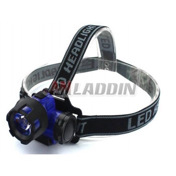 Black + Blue 3W LED headlamp