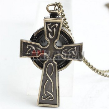 Bronze Cross keychain watch