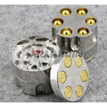 Bullet clip style zinc alloy tobacco grinder