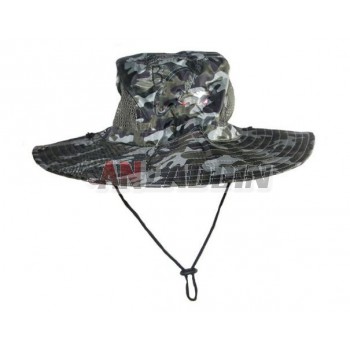 Camouflage large brim fishing hat