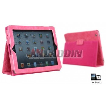 Case grain leather case with stand for ipad 2 3 4