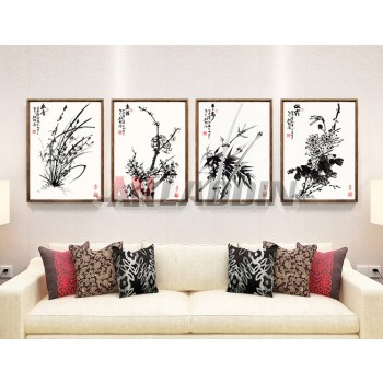 Chinese style floral oil painting