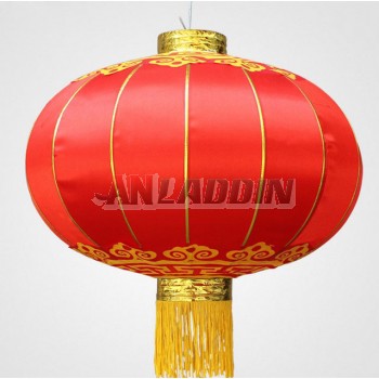 Chinese style red satin lanterns