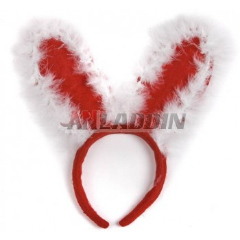 Christmas red rabbit ears headdress