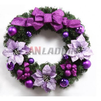 Classic 40cm purple bow Christmas wreath
