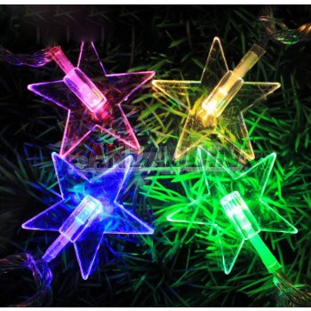 Crystal pointed star LED holiday lights