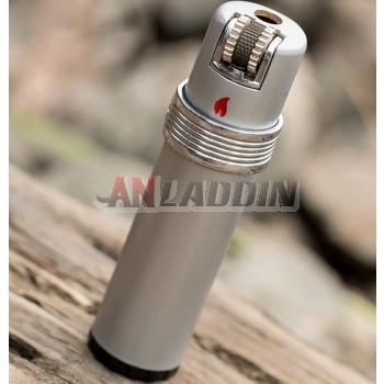 Cylindrical metal wheeled lighter