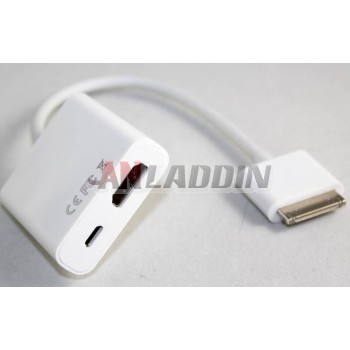 Dock Connector to HDMI adapter + microusb for iPhone 4S iPad 2 3