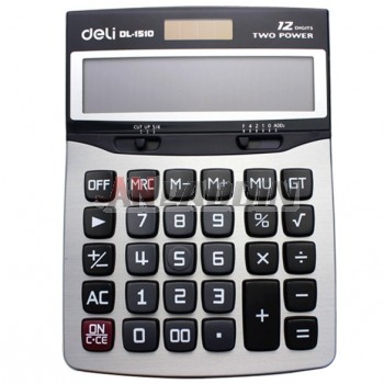 Dual Power 12 digits gray calculator