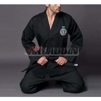 Embroidery black taekwondo clothes