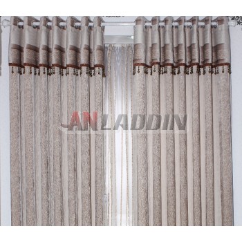 European style solid color semi-shade curtains