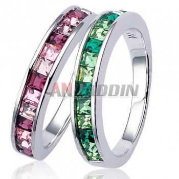 Fashion Crystal Sterling Silver Wedding Ring
