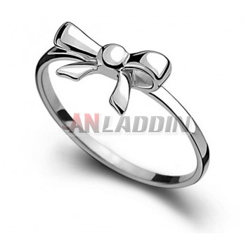 Fashion female pinky bowknot silver ring
