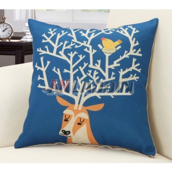 Fashion printed linen pillow cover