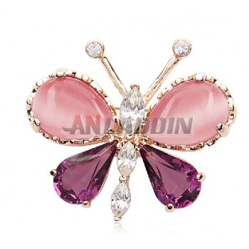 Flying butterfly crystal brooches