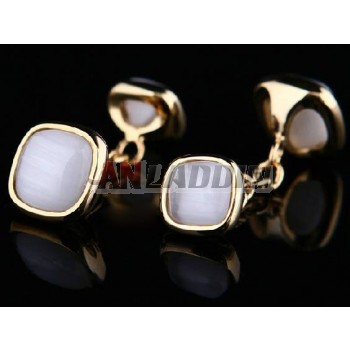 French Versailles shirt gold plating opal chain sleeve cufflinks