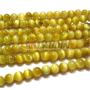 Golden tiger eye crystal beads chain