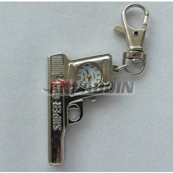 handgun shaped keychain watch